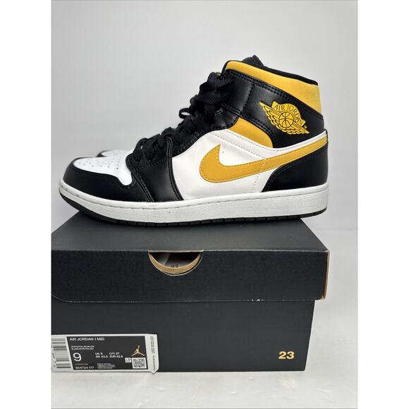 Nike Air Jordan 1 Mid White Pollen Black 554724-177 Men\'s Size 9 main image 11